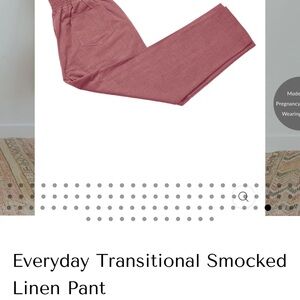 Pink Smocked Linen Pants